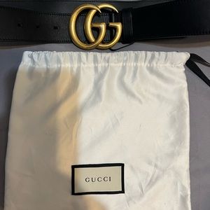 Womens genuine leather double G Gucci Belt